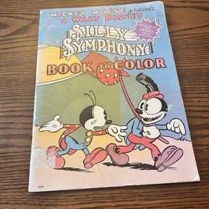 1930'S VINTAGE WALT DISNEY SILLY SYMPHONY COLORING BOOK! UNUSED!